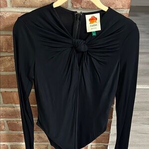 FARM Rio Elegant Black Knot Bodysuit